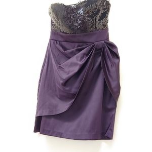 Papaya Purple/Black Sequin Party Dress